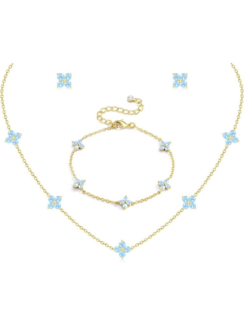 Dainty Silver & Gold Jewelry Set for Women - Perfect Gift for Weddings & Prom